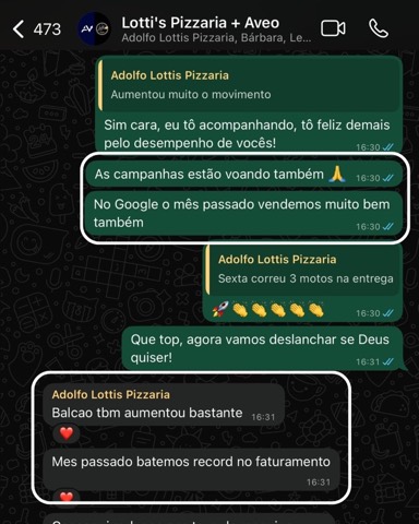 Print de depoimento de cliente Aveo