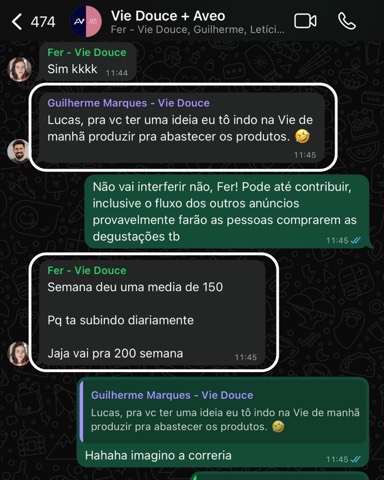 Print de depoimento de cliente Aveo