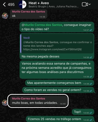 Print de depoimento de cliente Aveo