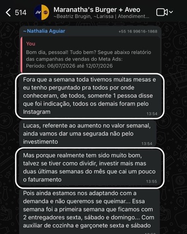 Print de depoimento de cliente Aveo